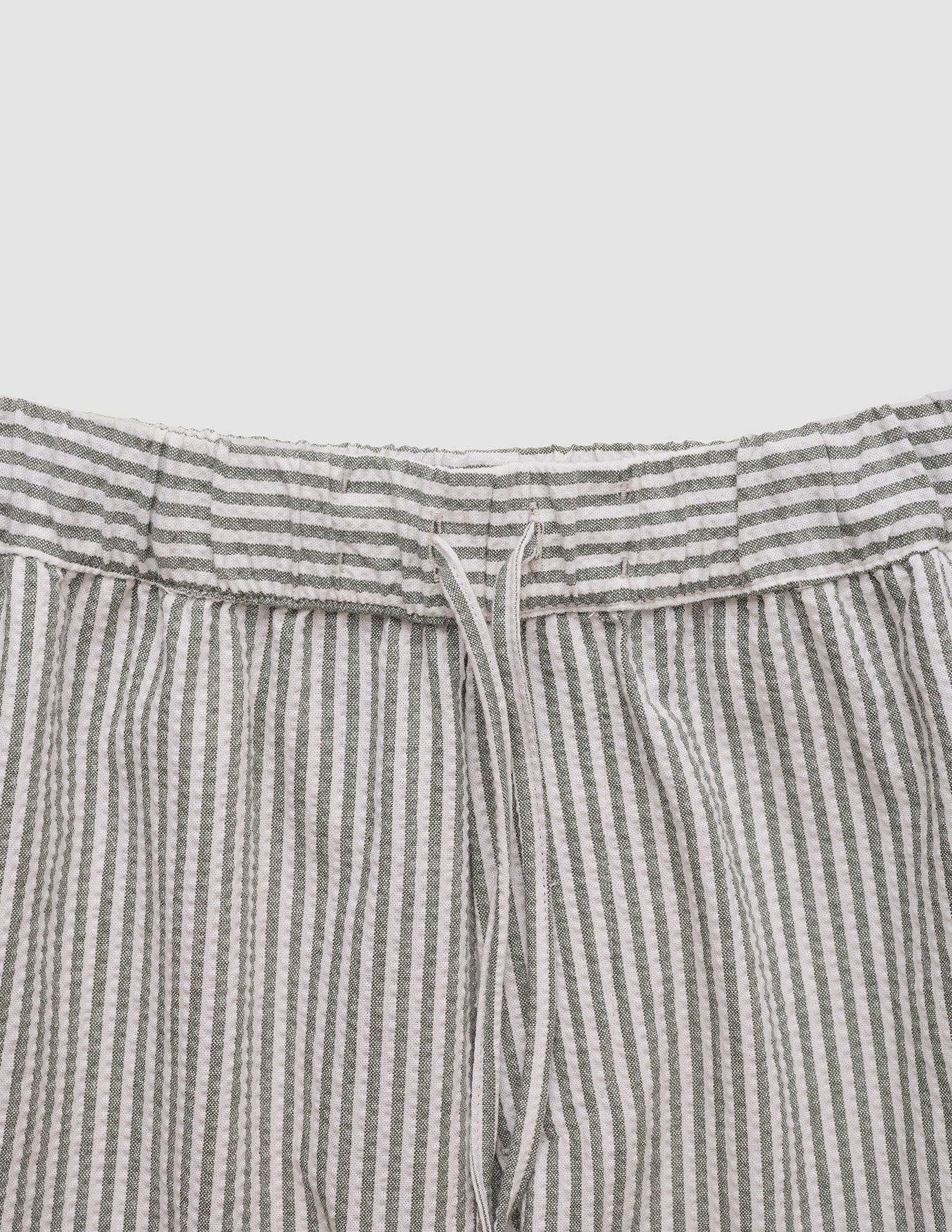 Seersucker Shorts Green Stripes